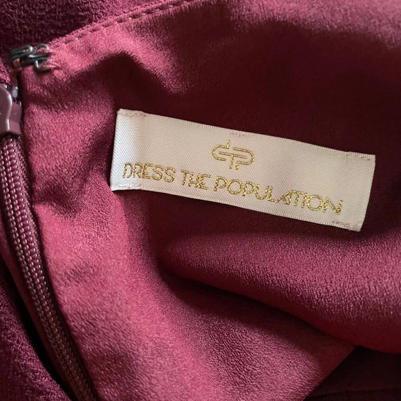 Dress the Population Alondra Blouson Sheath Sleeveless Burgundy Size XXS - Picture 8 of 9